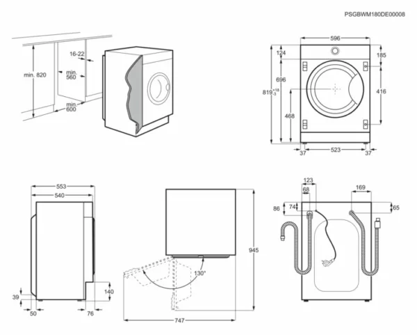 Lave-linge séchant Electrolux EW7W474BI cm. 60 capacité 7 kg - total intégré – Image 7