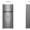 Lg GTF744PZPZD Réfrigérateur combiné 509 lt - acier inoxydable platine- Nouveau – Image 2