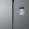 Haier HSR3918EWPG Réfrigérateur côte à côte avec congélateur - cm. 91 h 177 - selon 521 - aluminium