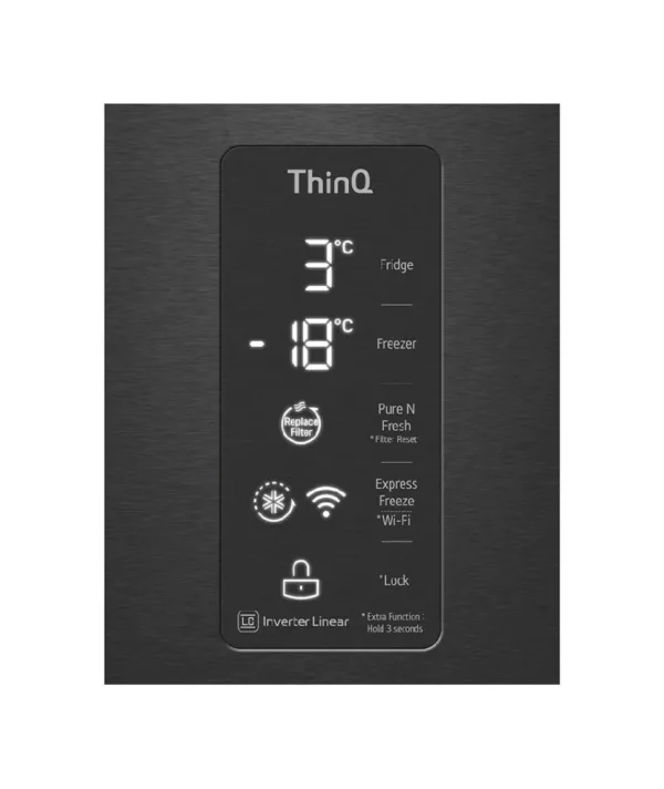 Réfrigérateur côte à côte Lg GMQ844MC5E avec compartiment congélateur - cm. 84 h 179 - lt. 530 - acier noir mat – Image 4