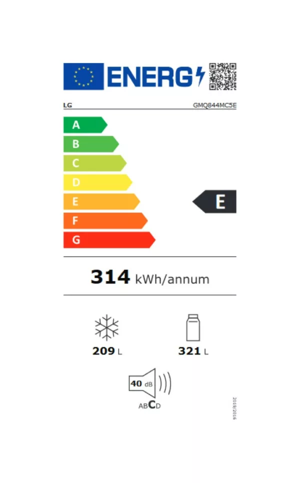 Réfrigérateur côte à côte Lg GMQ844MC5E avec compartiment congélateur - cm. 84 h 179 - lt. 530 - acier noir mat – Image 6