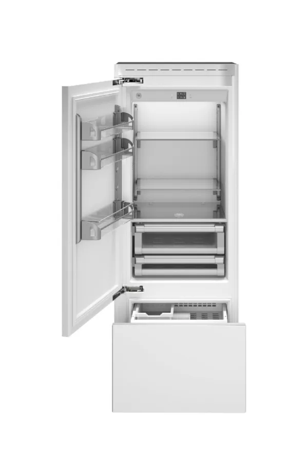 Bertazzoni REF755BBLPTT Réfrigérateur professionnel encastrable avec compartiment congélateur cm. 75 h 130 - lt. 440 (poignées non incluses)