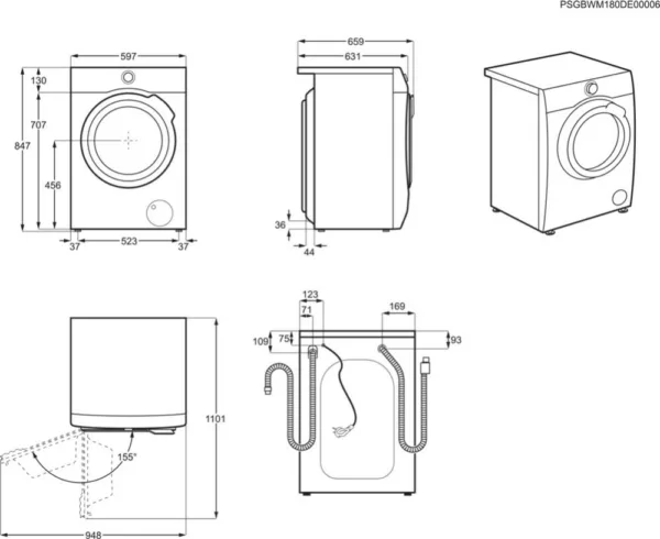 Electrolux EW7HA482 Sèche-linge pompe à chaleur 60 cm - capacité 8 kg - blanc- Nouveau- Neuf – Image 8