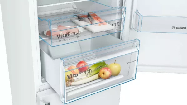 Bosch KGN39VWEQ Série 4 Réfrigérateur pose libre avec congélateur cm. 60 heures. 203 – allumé. 368 - blanc – Image 4