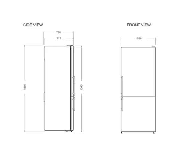 Bertazzoni RBM76F4FXNC Réfrigérateur pose libre professionnel avec congélateur cm. 75 heures. 186 - selon 533 – acier inoxydable – Image 2