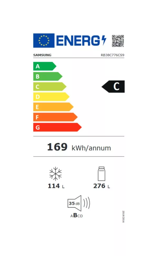 Samsung RB38C776CS9/EF Ecoflex Réfrigérateur pose libre avec congélateur cm. 60 heures. 203 - lt. 390 - métal en acier inoxydable – Image 7