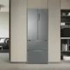 Haier HFR3718ENMM Réfrigérateur 3 portes françaises avec compartiment congélateur – ​​cm. 70 heures. 178 - lt. 402 – acier inoxydable platine – Image 3